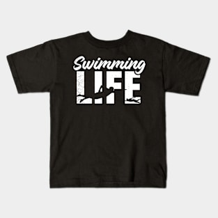 Swimming LIFE funny artistic theme Kids T-Shirt